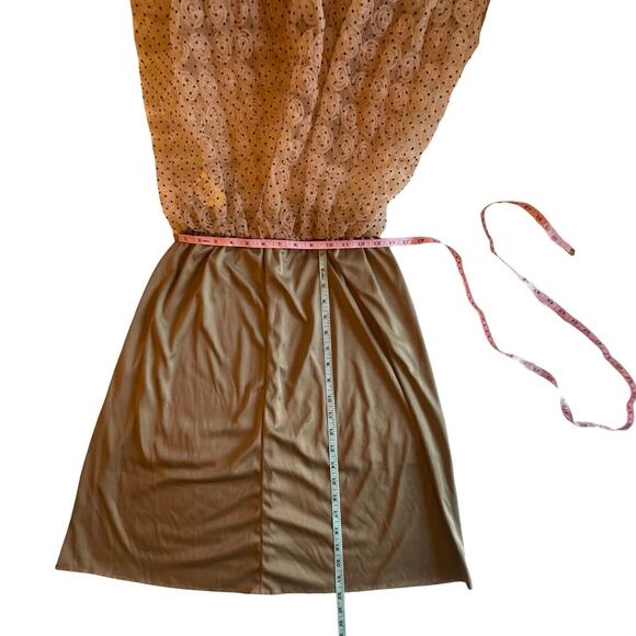 Whimsical Chicwish Rosette Mesh Midi Skirt Tan with Polka Dots S-M - Picture 3 of 7